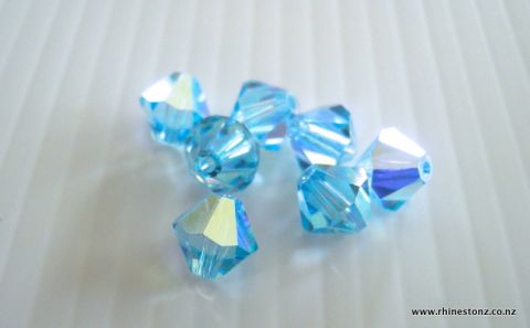 50% OFF! Swarovski Bicone Art 5328 Aquamarine AB 4mm